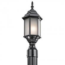 Kichler 49256BKS - Chesapeake™ 1 Light Post Light Satin Etched Glass Black