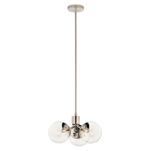 Kichler 52700PNCLR - Silvarious 16.5 Inch 3 Light Convertible Pendant with Clear Glass in Polished Nickel