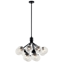 Kichler 52701BK - Silvarious 30 Inch 12 Light Convertible Chandelier with Clear Crackled Glass in Black