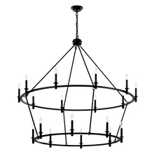 Kichler 52708BK - Carrick 54.25 Inch 18 Light 2-Tier Chandelier in Black