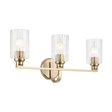 Kichler 55226CPZFLU - Gioe 24.25" 3-Light Vanity Light with Clear Fluted Glass in Champagne Bronze
