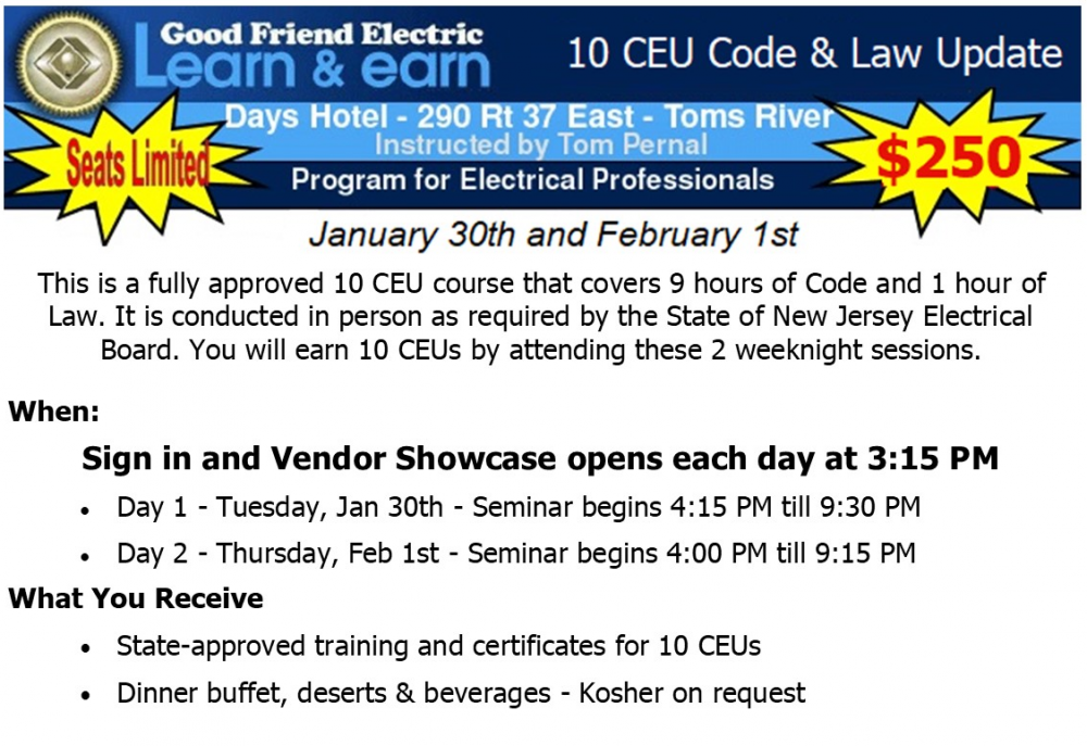 10 CEU Code/Law Update - Jan 30 & Feb 1 - 2023 - Plus Vendor Showcase