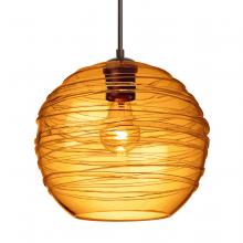 Besa Lighting 1JC-462782-BR-L - Besa Wave 10 Pendant Bronze Amber 1x60W Medium Base, 15Ft. Cord