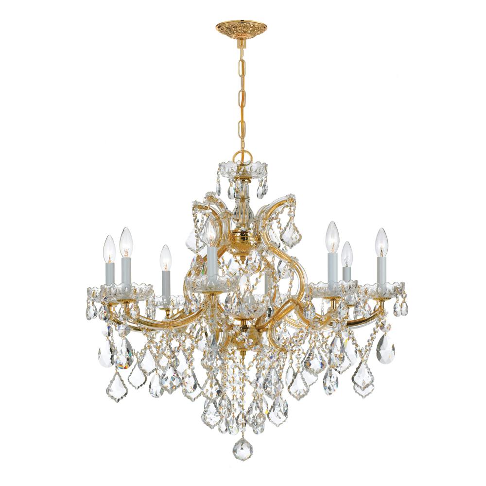 Maria Theresa 9 Light Spectra Crystal Gold Chandelier