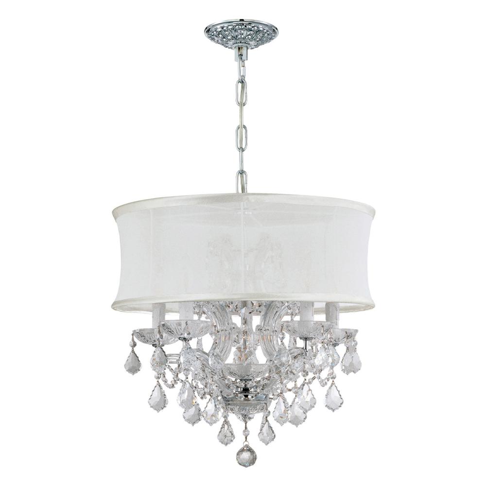 Brentwood 6 Light Spectra Crystal Polished Chrome Drum Shade Chandelier