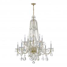 Crystorama 1112-PB-CL-SAQ - Traditional Crystal 12 Light Spectra Crystal Polished Brass Chandelier