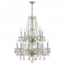 Crystorama 1137-PB-CL-SAQ - Traditional Crystal 12 Light Spectra Crystal Polished Brass Chandelier