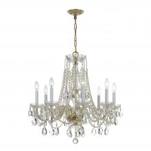 Crystorama 1138-PB-CL-SAQ - Traditional Crystal 8 Light Spectra Crystal Polished Brass Chandelier