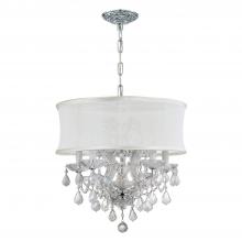 Crystorama 4415-CH-SMW-CLQ - Brentwood 6 Light Spectra Crystal Polished Chrome Drum Shade Chandelier