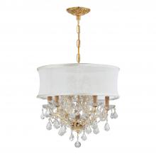 Crystorama 4415-GD-SMW-CLQ - Brentwood 6 Light Spectra Crystal Gold Drum Shade Chandelier