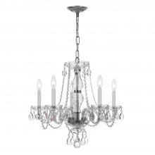 Crystorama 5085-CH-CL-SAQ - Traditional Crystal 5 Light Spectra Crystal Polished Chrome Chandelier