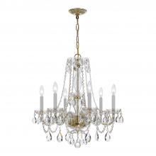 Crystorama 5086-PB-CL-SAQ - Traditional Crystal 6 Light Spectra Crystal Polished Brass Chandelier