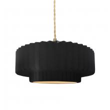 Justice Design Group CER-6553-CBGD-BRSS-BEIG-TWST - Medium Tier Pleated 1-Light Pendant