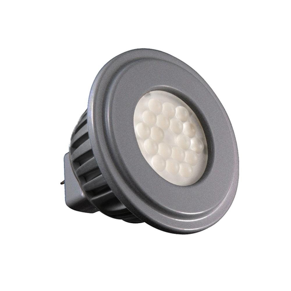 Discontinued - 4 watt; MR16; 2700K; 40' beam spread; Miniature 2 Pin Round base; 12 volts
