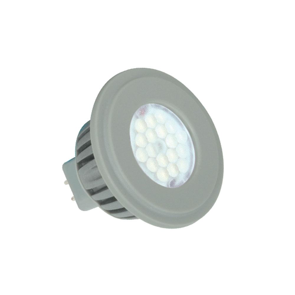Discontinued - 4 watt; MR16; 3500K; 40' beam spread; Miniature 2 Pin Round base; 12 volts