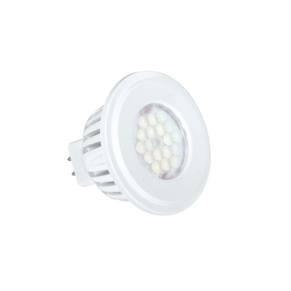 Discontinued - 4 watt; MR16; 5000K; 60' beam spread; Miniature 2 Pin Round base; 12 volts