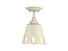Golden 0883-SF AI - Piper 5 Light Semi-Flush - Outdoor in Natural Black with Maple All-Weather Wicker Shade
