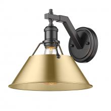 Golden 3306-1W BLK-BCB - Orwell 1-Light Wall Sconce in Matte Black with Brushed Champagne Bronze