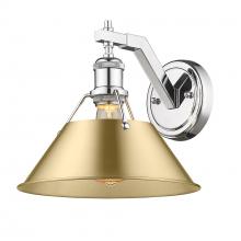 Golden 3306-1W CH-BCB - Orwell 1-Light Wall Sconce in Chrome with Brushed Champagne Bronze