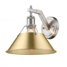 Golden 3306-1W PW-BCB - Orwell 1-Light Wall Sconce in Pewter with Brushed Champagne Bronze
