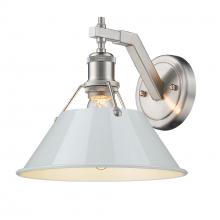 Golden 3306-1W PW-DB - Orwell 1-Light Wall Sconce in Pewter with Dusky Blue