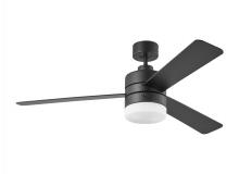 Seagull - Generation 3ERAR52MBKD - Era 52" Dimmable LED Indoor/Outdoor Midnight Black Ceiling Fan with Light Kit and Wall Control
