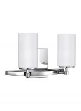 Seagull - Generation 4424602-05 - Alturas contemporary 2-light indoor dimmable bath vanity wall sconce in chrome silver finish with et