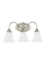 Seagull - Generation 44807-962 - Holman traditional 3-light indoor dimmable bath vanity wall sconce in brushed nickel silver finish w