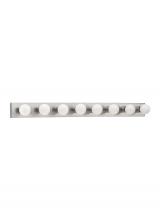 Seagull - Generation 4740-98 - Center Stage traditional 8-light indoor dimmable bath vanity wall sconce in brushed stainless silver