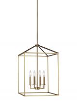 Seagull - Generation 5115004-848 - Perryton transitional 4-light indoor dimmable medium ceiling pendant hanging chandelier light in sat