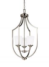 Seagull - Generation 5224503-962 - Hanford traditional 3-light indoor dimmable ceiling pendant hanging chandelier pendant light in brus