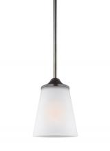 Seagull - Generation 6124501-710 - Hanford traditional 1-light indoor dimmable ceiling hanging single pendant light in bronze finish wi