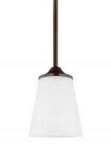 Seagull - Generation 6124501EN3-710 - Hanford traditional 1-light LED indoor dimmable ceiling hanging single pendant light in bronze finis