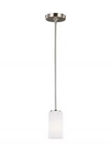 Seagull - Generation 6124601-962 - Alturas contemporary 1-light indoor dimmable ceiling hanging single pendant light in brushed nickel