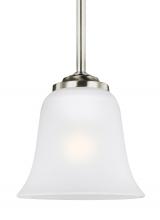 Seagull - Generation 6139001-962 - Emmons traditional 1-light indoor dimmable ceiling hanging single pendant light in brushed nickel si