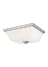 Seagull - Generation 7513702-962 - Ellis Harper classic 2-light indoor dimmable ceiling flush mount in brushed nickel silver finish wit