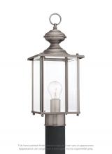 Seagull - Generation 8257-965 - Jamestowne transitional 1-light outdoor exterior post lantern in antique brushed nickel silver finis