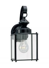 Seagull - Generation 8457-12 - Jamestowne transitional 1-light medium outdoor exterior wall lantern in black finish with clear beve