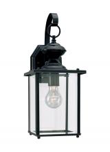 Seagull - Generation 8458-12 - Jamestowne transitional 1-light large outdoor exterior wall lantern in black finish with clear bevel