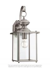 Seagull - Generation 8458-965 - Jamestowne transitional 1-light large outdoor exterior wall lantern in antique brushed nickel silver