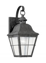 Seagull - Generation 8462-46 - Chatham traditional 1-light outdoor exterior wall lantern sconce in oxidized bronze finish with clea
