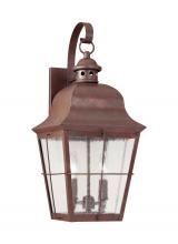 Seagull - Generation 8463-44 - Chatham traditional 2-light outdoor exterior wall lantern sconce in weathered copper finish with cle