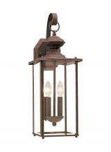 Seagull - Generation 8468-71 - Jamestowne transitional 2-light outdoor exterior wall lantern in antique bronze finish with clear be
