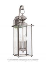 Seagull - Generation 8468-965 - Jamestowne transitional 2-light outdoor exterior wall lantern in antique brushed nickel silver finis