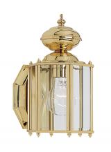Seagull - Generation 8507-02 - Classico traditional 1-light outdoor exterior small wall lantern sconce in polished brass gold finis