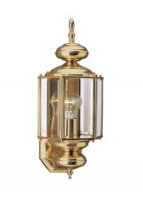 Seagull - Generation 8510-02 - Classico traditional 1-light outdoor exterior large wall lantern sconce in polished brass gold finis