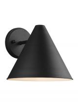 Seagull - Generation 8538501-12 - Crittenden mid century modern 1-light outdoor exterior Dark Sky compliant medium wall lantern sconce