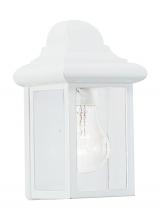 Seagull - Generation 8588-15 - Mullberry Hill traditional 1-light outdoor exterior wall lantern sconce in white finish with clear b