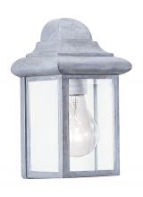Seagull - Generation 8588-155 - Mullberry Hill traditional 1-light outdoor exterior wall lantern sconce in pewter finish with clear