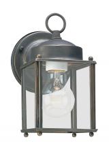 Seagull - Generation 8592-71 - New Castle traditional 1-light outdoor exterior wall lantern sconce in antique bronze finish with cl